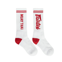 FAIRTEX Socks - White/Blue - US9-10