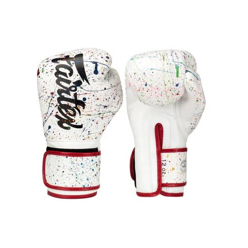 FAIRTEX - White Painter Boxing Gloves with Red Piping (BGV14PT) - 12oz